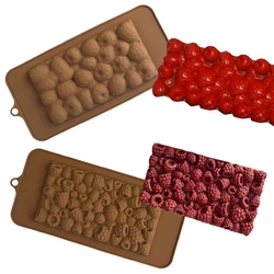 Strawberry or Raspberry Design Chocolate Chunks Silicone Mold Child Candy Baking Tools Chocolate Mould Kitchen Baking Supplies