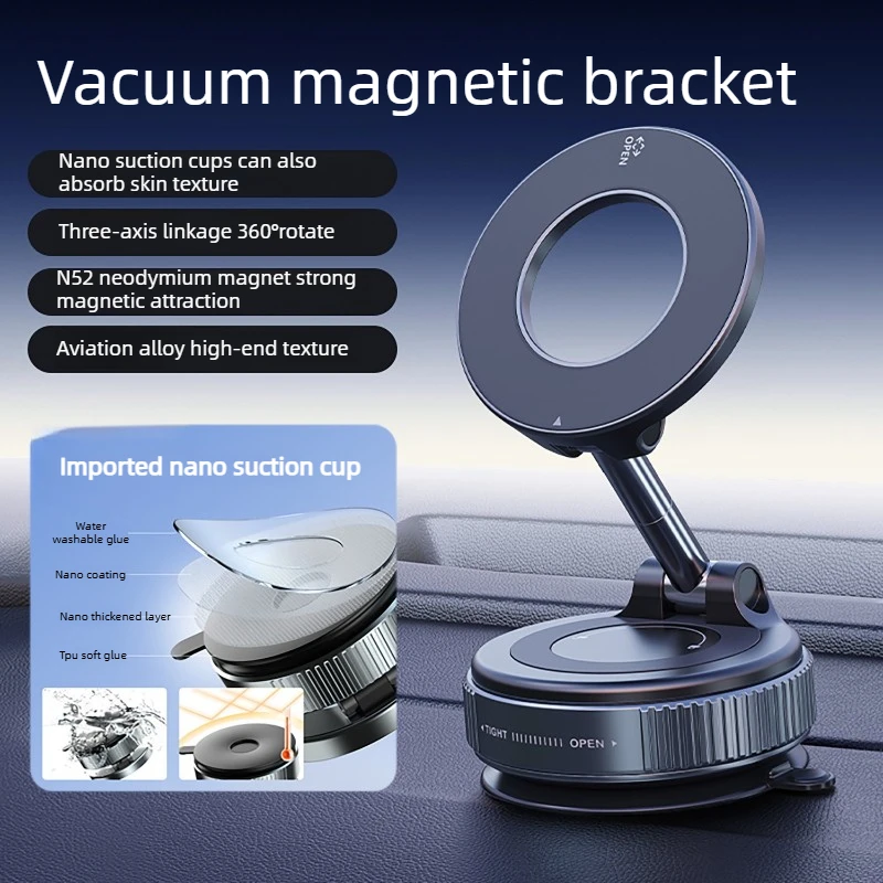 MagSafe Autotelefoonhouder, Ultrastabiele Magnetische Houder, 360° °   Rotatie voor iPhone en Android, strakke minimalistische dashboardstandaard