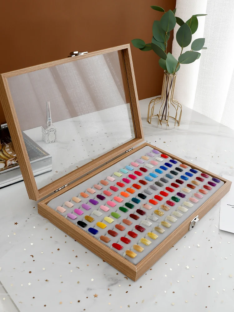 

Large Capacity Nail Art Storage Box Nail Color Display Board Box False Tips Display Holder Nail Art Showing Shelf Manicure Tools