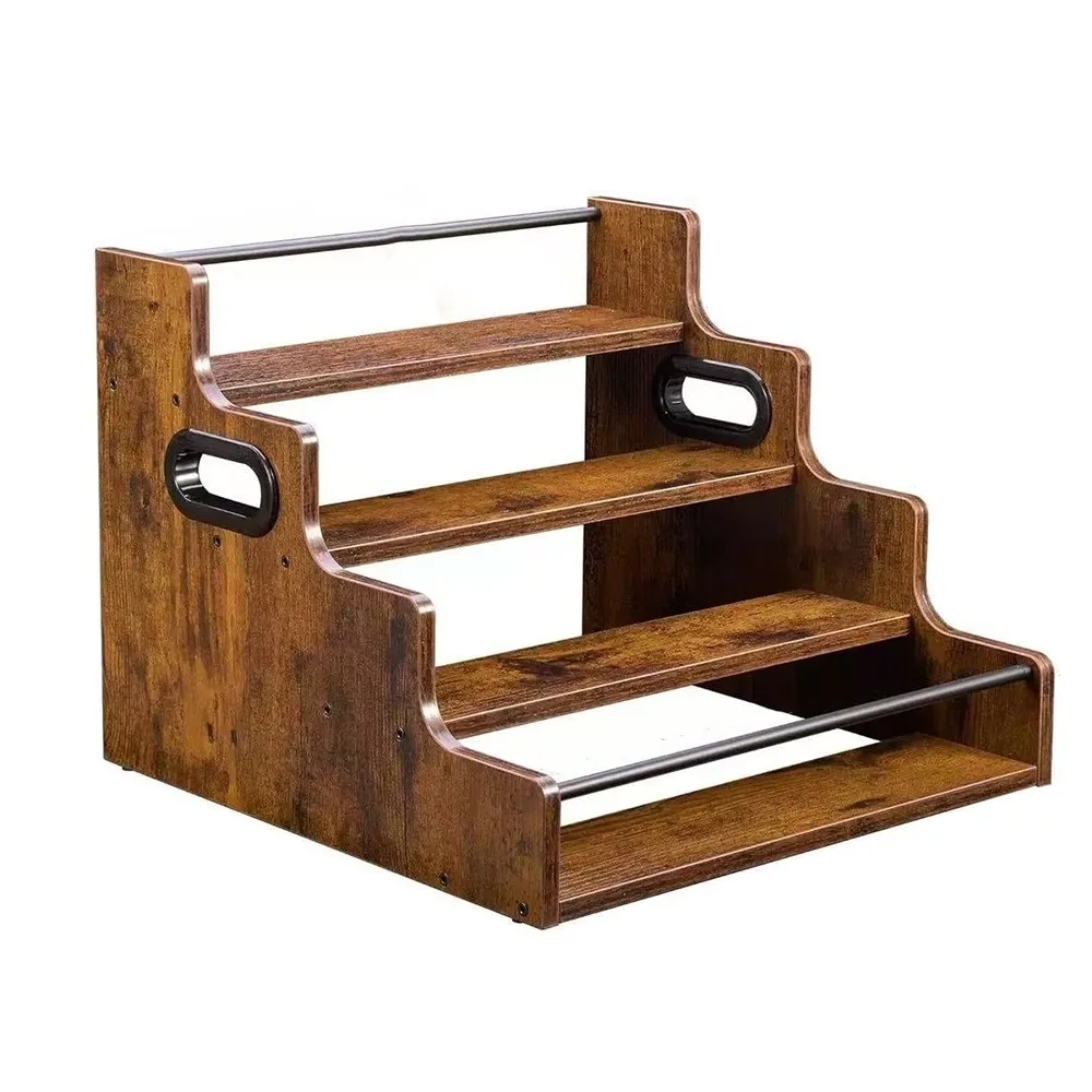 

Wooden Liquor Bottle Display Shelf Rustic Detachable Wine Bottle Rack Stable Heavy-Duty Kitchen Seasoning Stand Home Bar