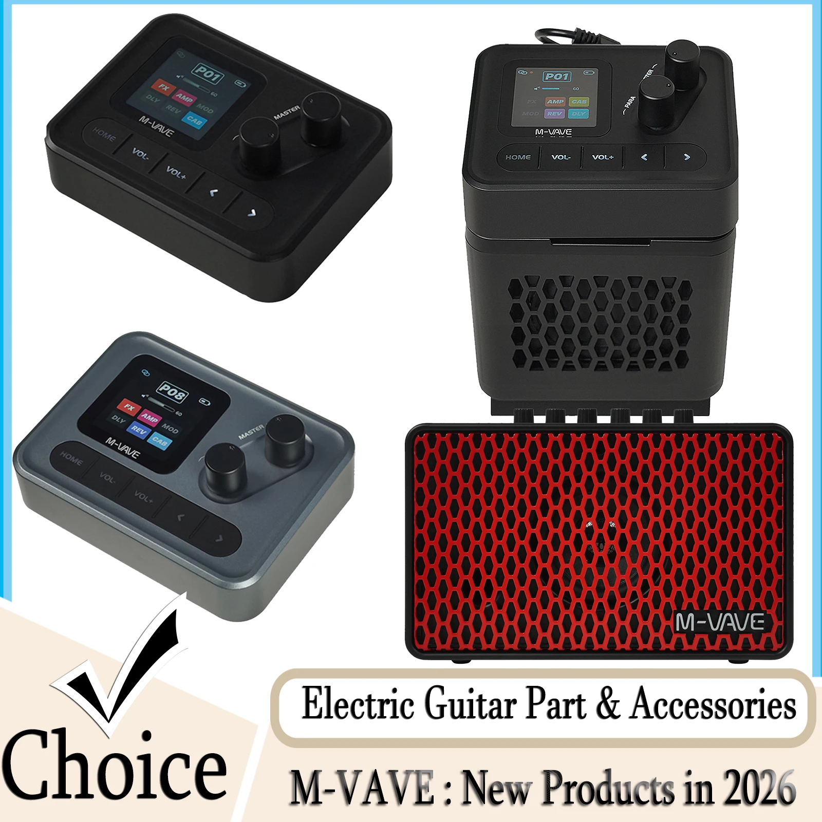M-VAVE Pocket Amp Mini Guitar Processor w/1.54