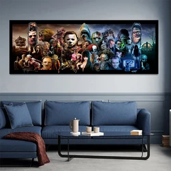 Vintage Horror Film Thriller Character Collection Canvas Painting Posters and Print Wall Art Picture for Living Room Home Decor