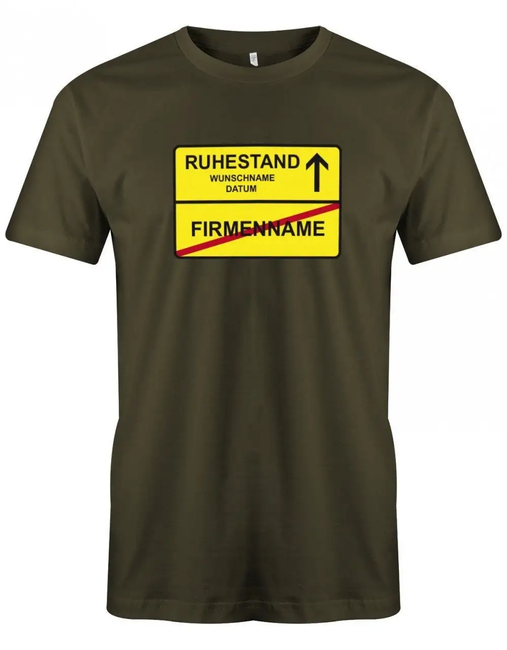 Rentner T Shirt Ruhestand Ortsschild Personalisiert Mit Name Datum Und Firmennamen Rente Lustig Geschenk Zum