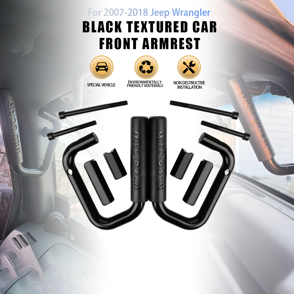 الجبهة مقبض إمساك مقابض مُزخرف سيارة المقبض الخلفي انتزاع القضبان ل 2007-2018 جيب رانجلر JK JKU اكسسوارات #3