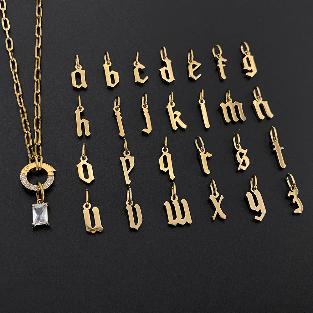 eManco الفولاذ المقاوم للصدأ DIY المختنق القلائد النساء قلادة الربيع مشبك سلسلة الأولي رسالة زركونيا قلادة المرأة مجوهرات #6