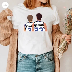 One Tree Hill Scott Brothers T-Shirt Lucas & Nathan Scott Shirt Oth Ravens Shirts Tric North Carolina Tees Tv Show Trendy Tops