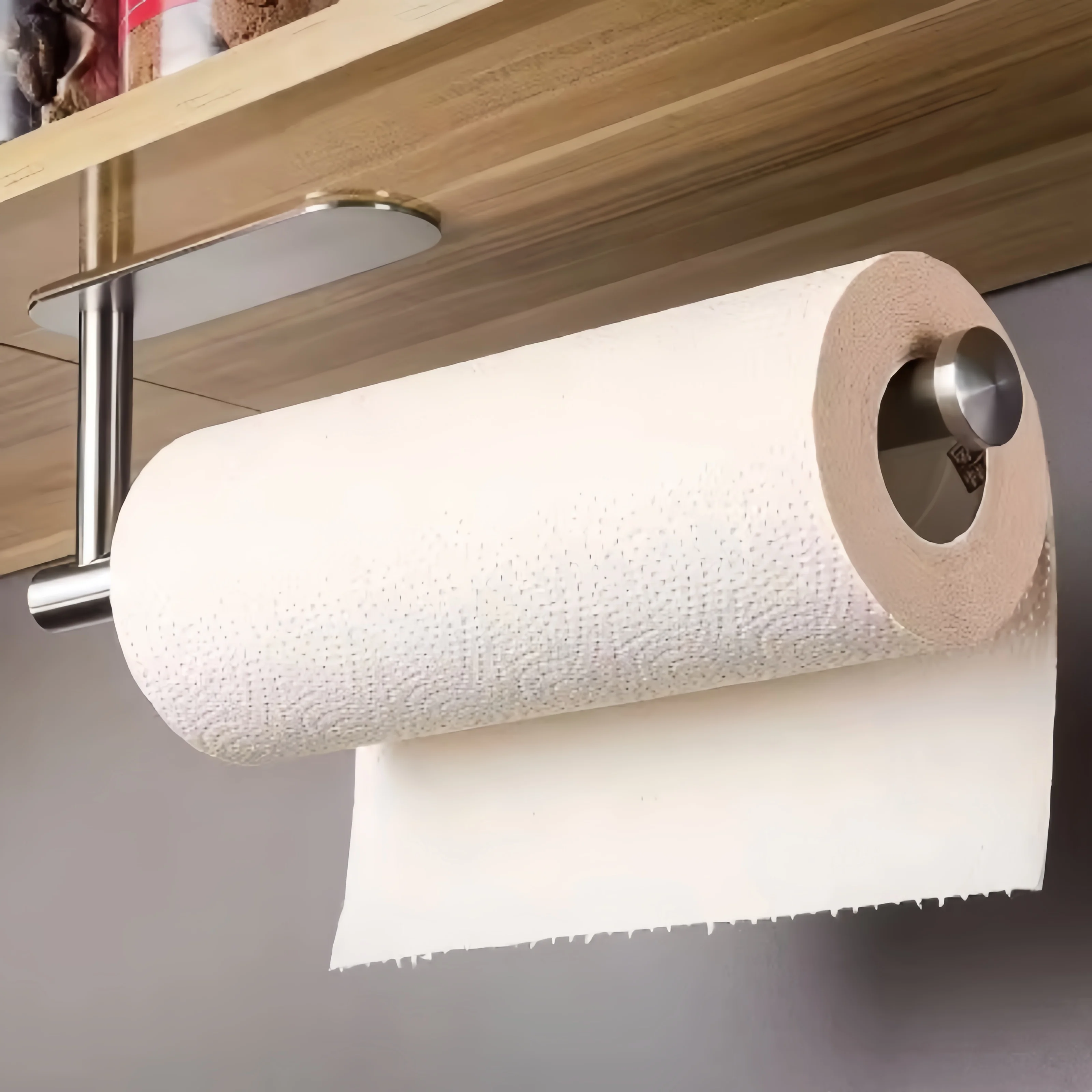 

ASelf-Adhesive Paper Towel Holder for Kitchen Cabinet,Bathroom Tissue and Towel Holder,Plastic Wrap and Roll Paper Storage Rack