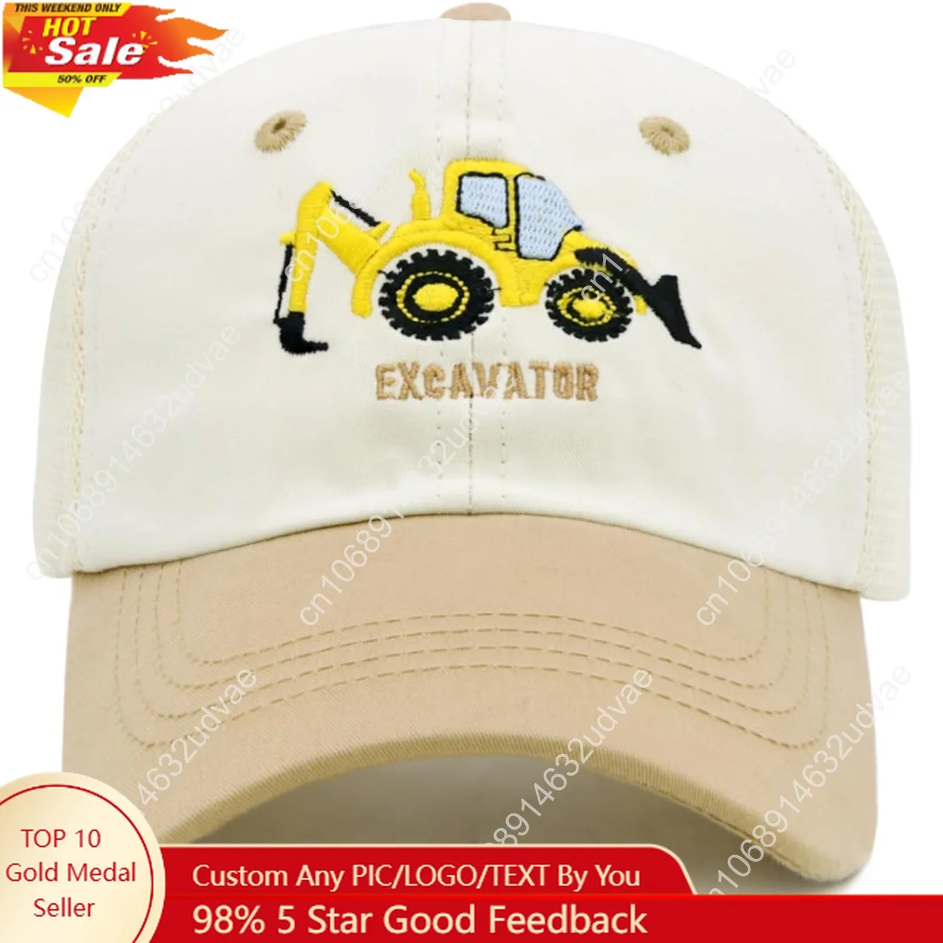 

Kids Trucker Hat for Boys Girls Ages 3-9, UPF 50+ Protection Mesh Back Embroidered Baseball Cap