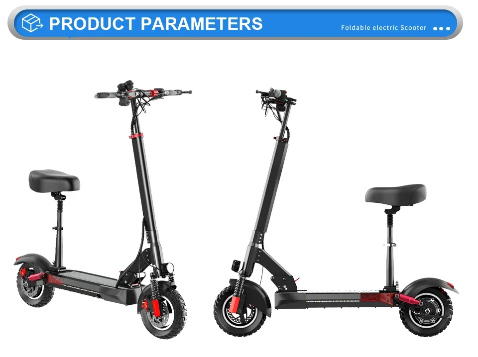 Electric Scooter with Seat Off Road Tire Kick Scooter 45 Km/h Speed 16Ah Battery 800W Motor 10in Tires