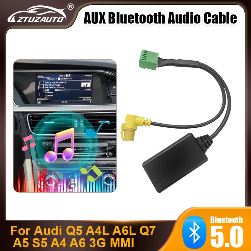 

MMI 3G Автомобильный AMI 12-контактный модуль Bluetooth 5,0 AUX AUX Кабельный адаптер Замена беспроводного аудиовхода для Audi A4 A6 Q5 Q7 A5 S5