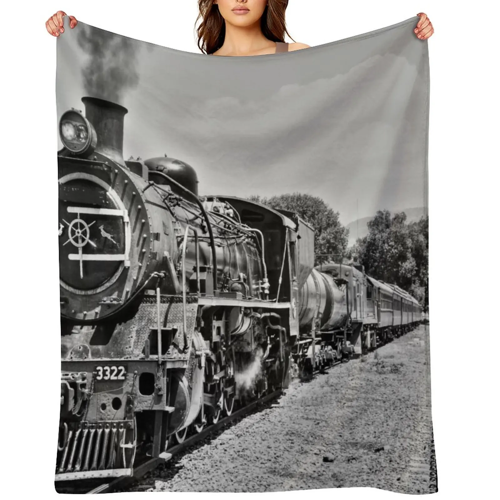 

Steam locomotive from the good old days Throw Blanket Luxury Thicken warm for winter Bed covers Beach Blankets