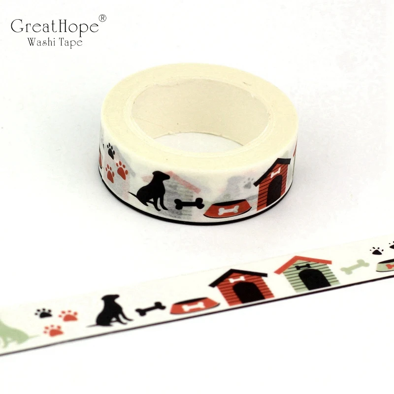 NEW 1PC. 10M Cute Dog House Decor Washi Tape Paper DIY Planner Scrapbooking Adhesive Tape School Office Supply Korean Stationery