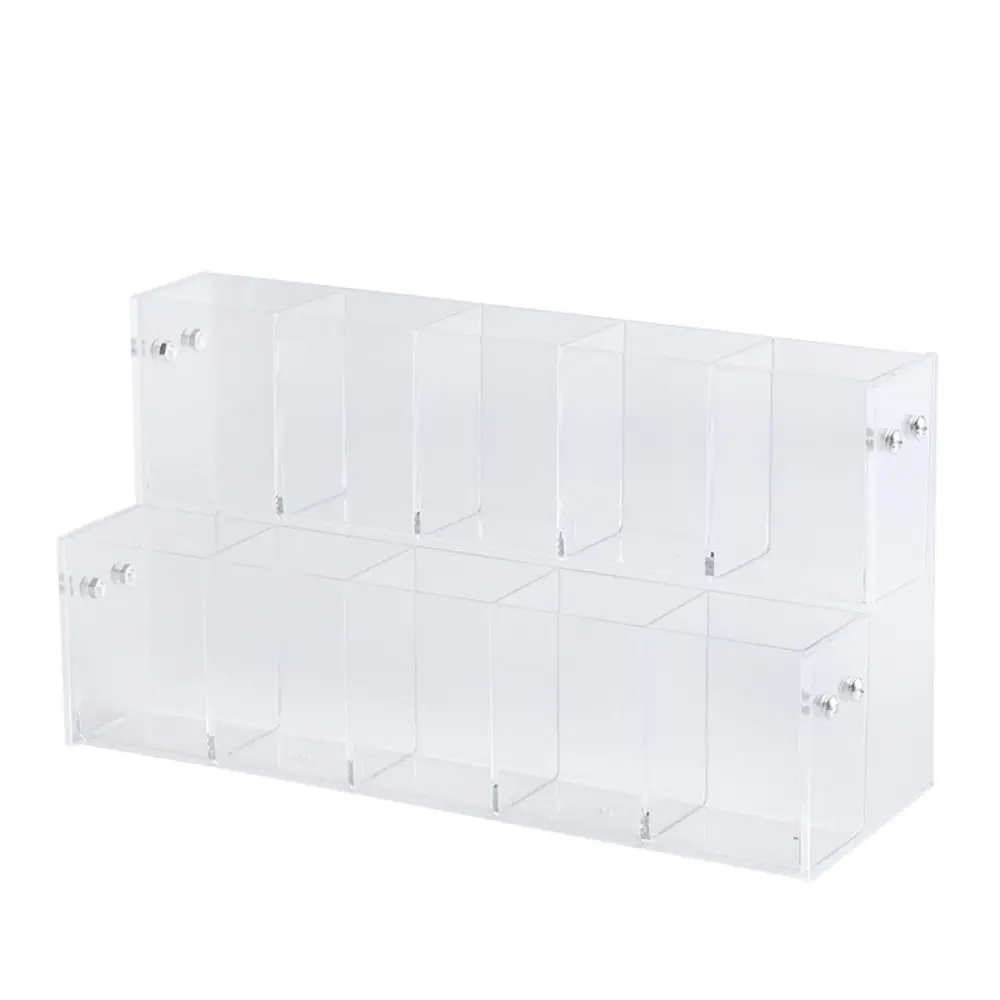 2/3/4/5/6 Layer Mark Pen Holder Transparent Large Capacity Stationery Display Shelf Ladder Type Durable Makeup Brush Holder