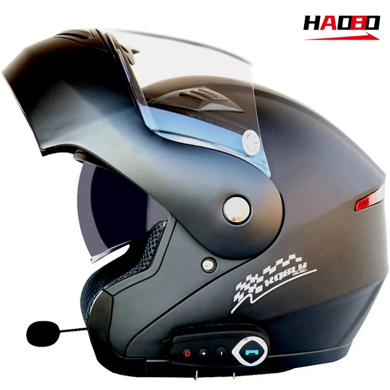 

KUQIBAO Motorcycle Helmets Anti-fog Dual Lens With Bluetooth Electric Motorcycle Backflip Helmets Casco Moto