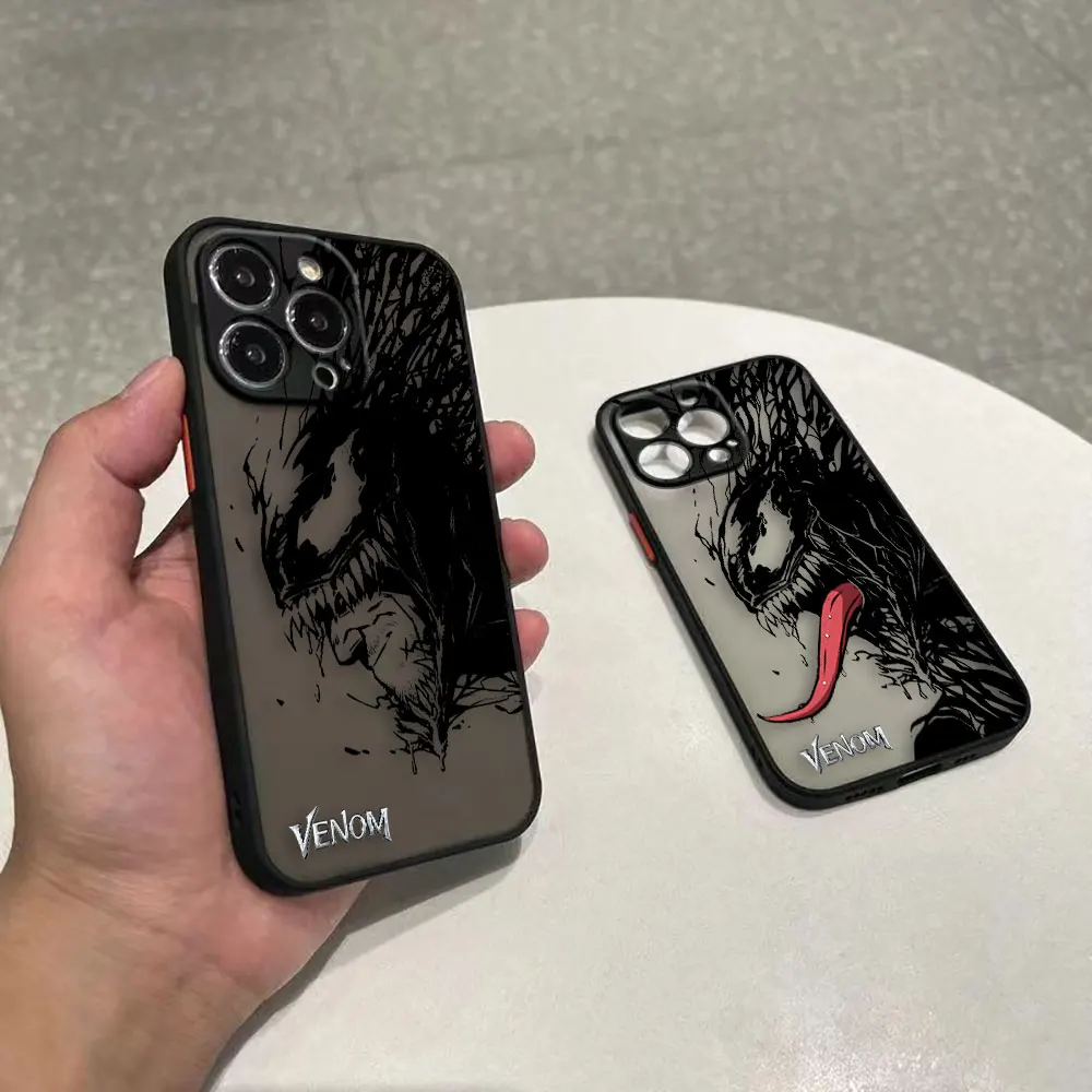 

Marvel Black Venom Matte Case for OPPO Realme 11 10 9 9i 8 8i 7 7i 6 5 C21Y C35 C53 C55 GT NEO 2 Edge Hard PC Case Funda Capa