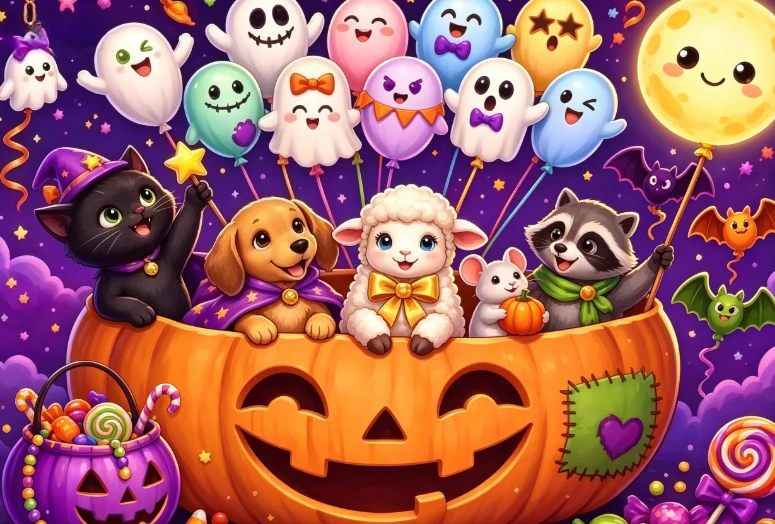 500/1000/1200/2000PCS Jigsaw Puzzle Halloween Party Cute Pets Giant Pumpkin Smiling Moon Bat DIY Wall Hanging Decor Gift
