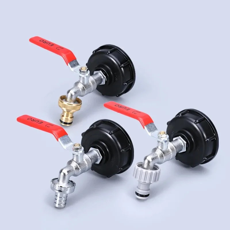 Durable IBC Tank Tap Adapter S60*6 Coarse Thread to 1/2 3/4 Connector Replacement Valve Garden Home Valve Fitting Faucet