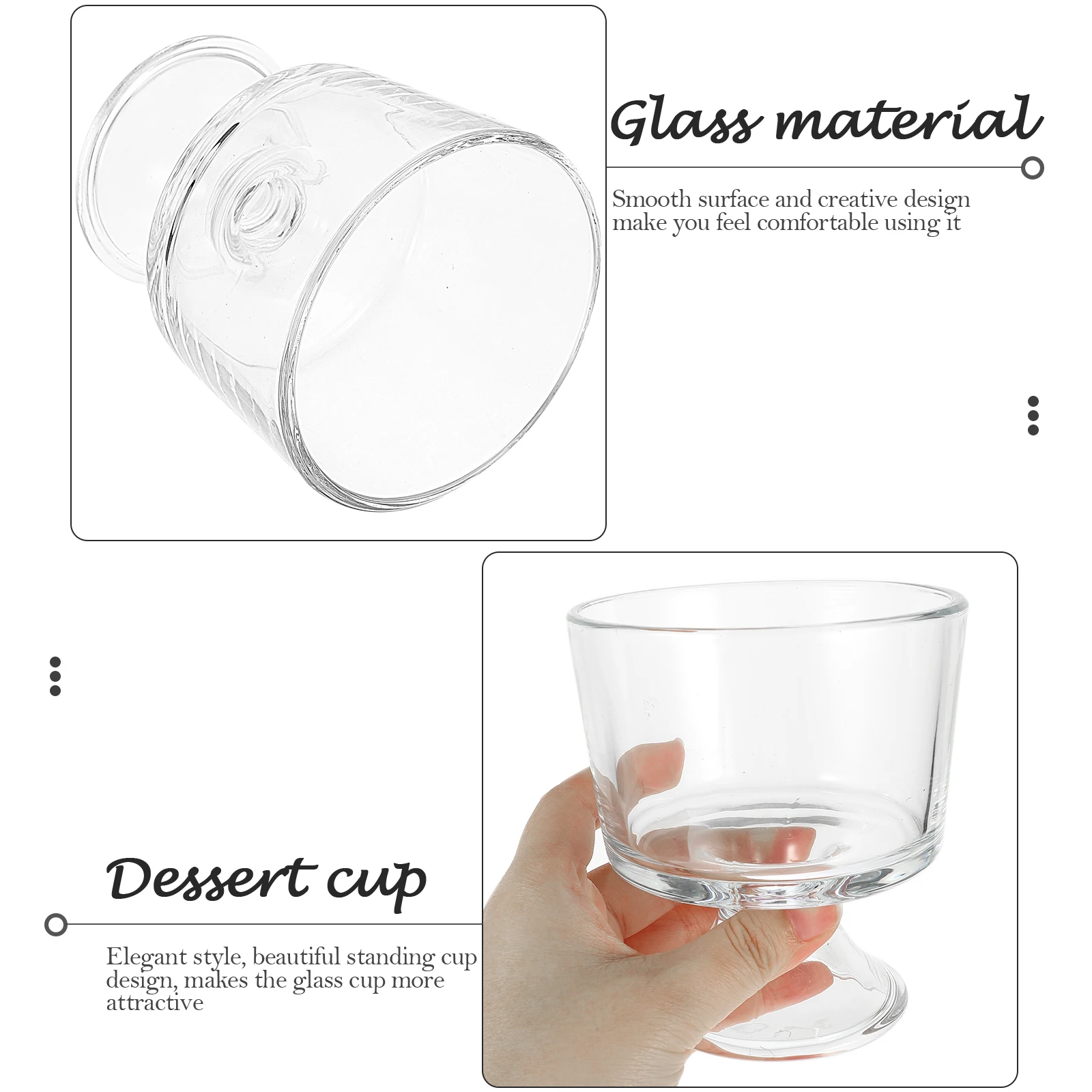 

Chic Multi-Function Ice Cream Cup Premium Glass Material Safe and Stylish Home Supply for Every Use Dessert Cup
