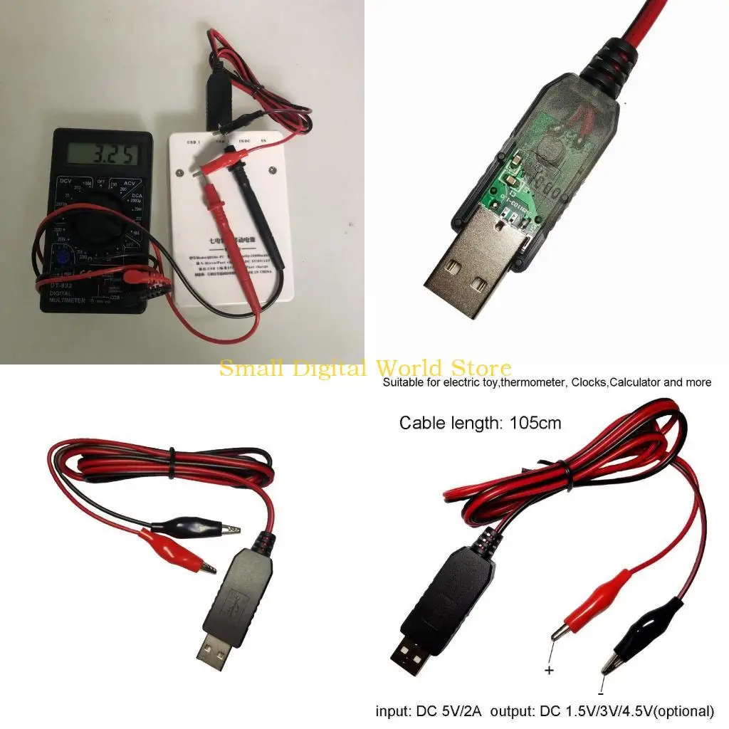 77UB USB 5V to 1.5V/3V/4.5V Converter Step Up Converter Power Cable for Multi