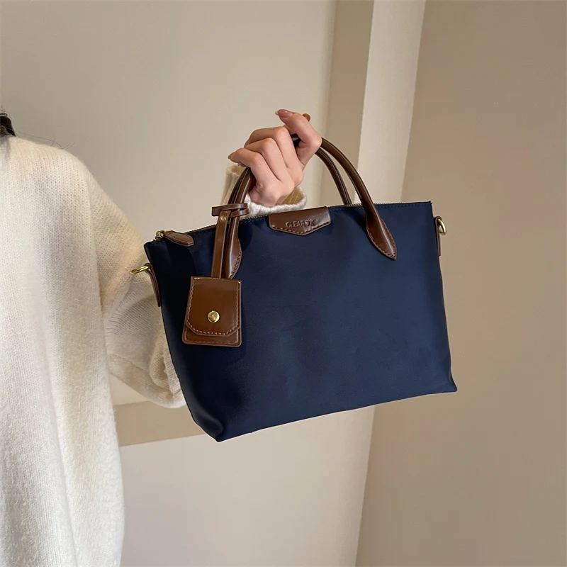 Quality Branded Top-handle Bags For Women Oxford Cloth Mini Shoulder Shopper Tote Bag With Pendant 2024 Designer Handbags Luxury