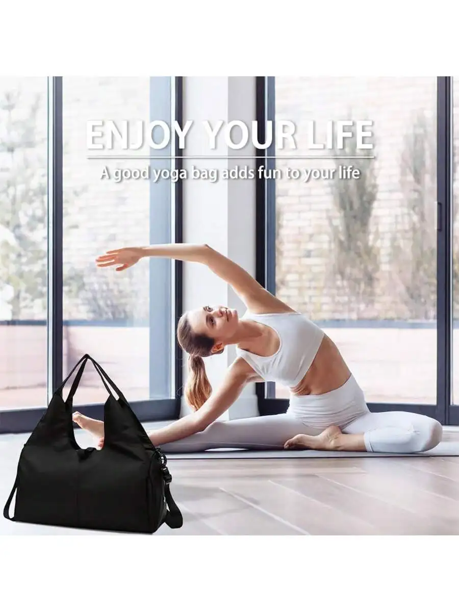 

Dry Wet Separated Gym Bag Travel Duffel With Shoe Compartment Sports Yoga Mat Bag For Women Men