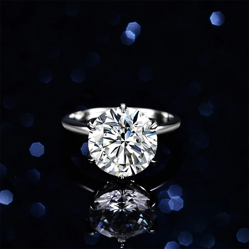 NeeTim 5ct 10ct Moissanite Ring for Women Sparkling Wedding Bands S925 Sterling Silver Eternity Engagement Band Promise Rings