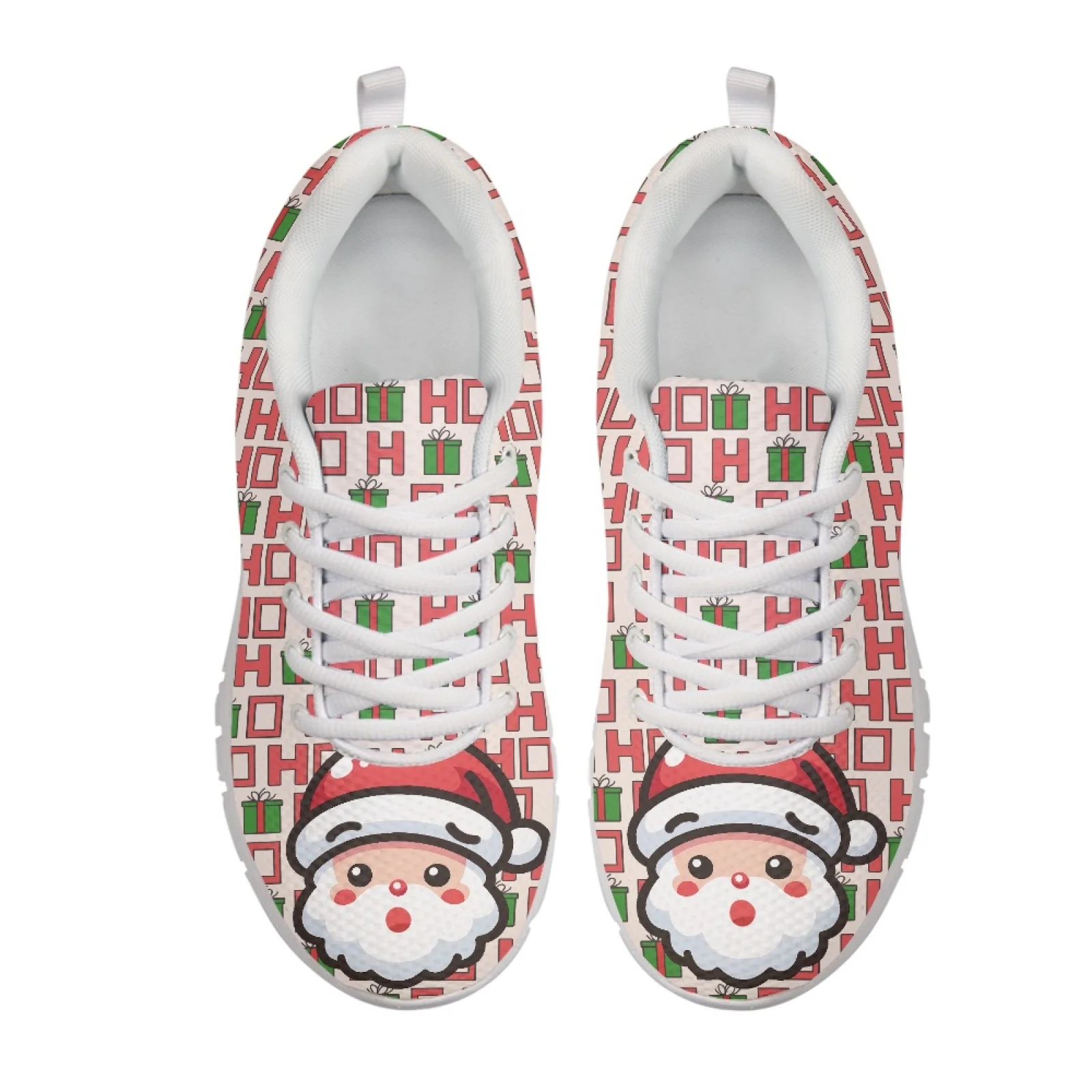Coloranimal Snowman Snowflake Walking Footwear Sports Shoe for Men Breathable Fashion Sneakers