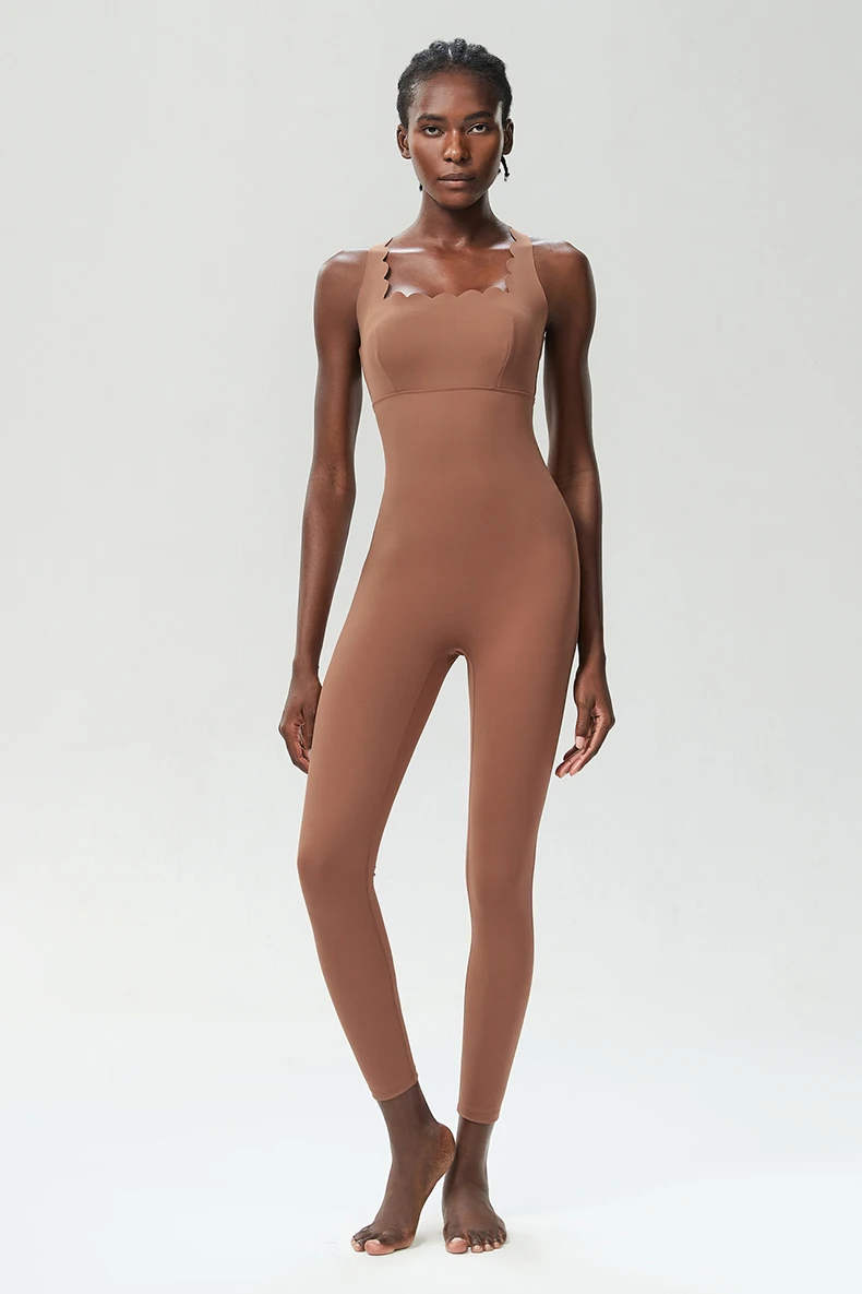 Einteiliger Fitness-Laufanzug für Damen, Dehnbarer Weicher Slim-Fit Yoga-Jumpsuit, Atmungsaktive Super-Stretch Trainingskleidung, Damen-Sportbekleidung – Detail 13