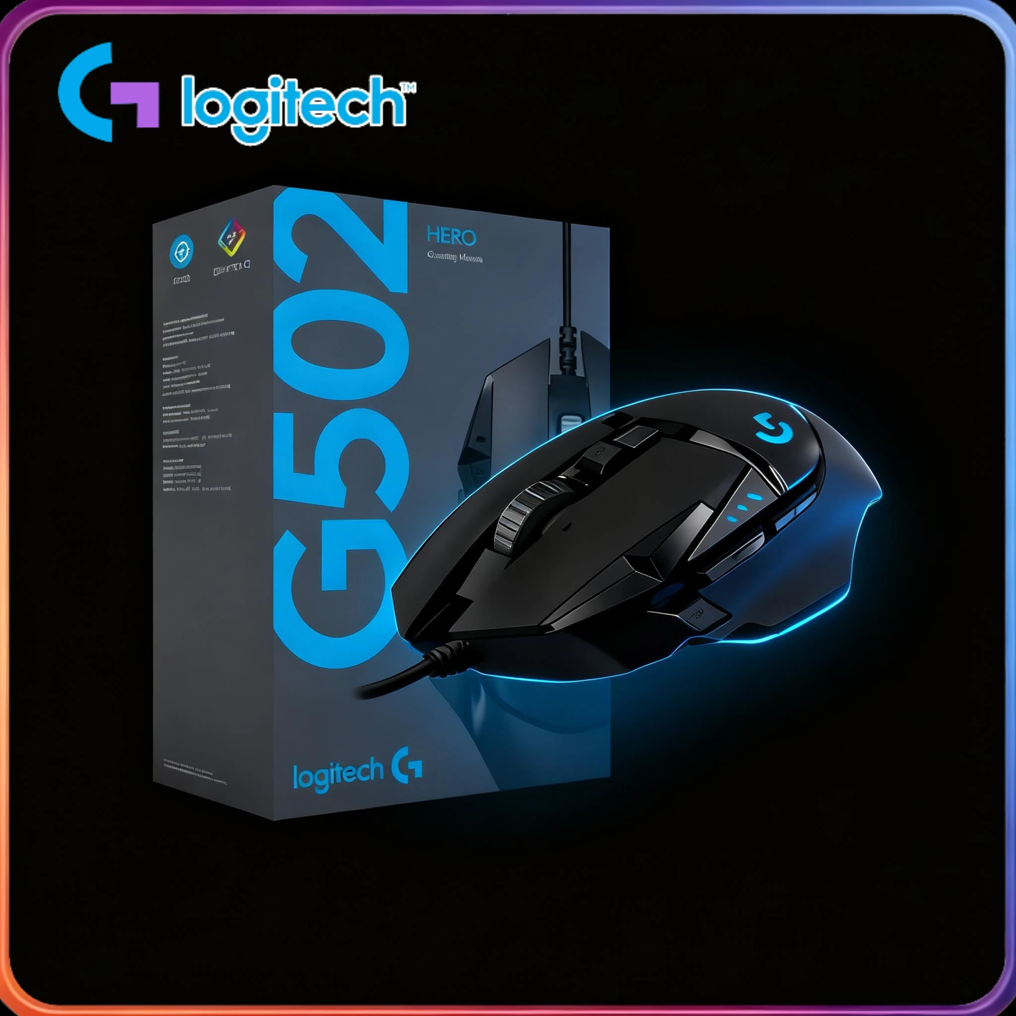 Logitech G502/G402/G203 mouse, with high DPI tracking, RGB lighting effect, fully immersive gaming atmosphere