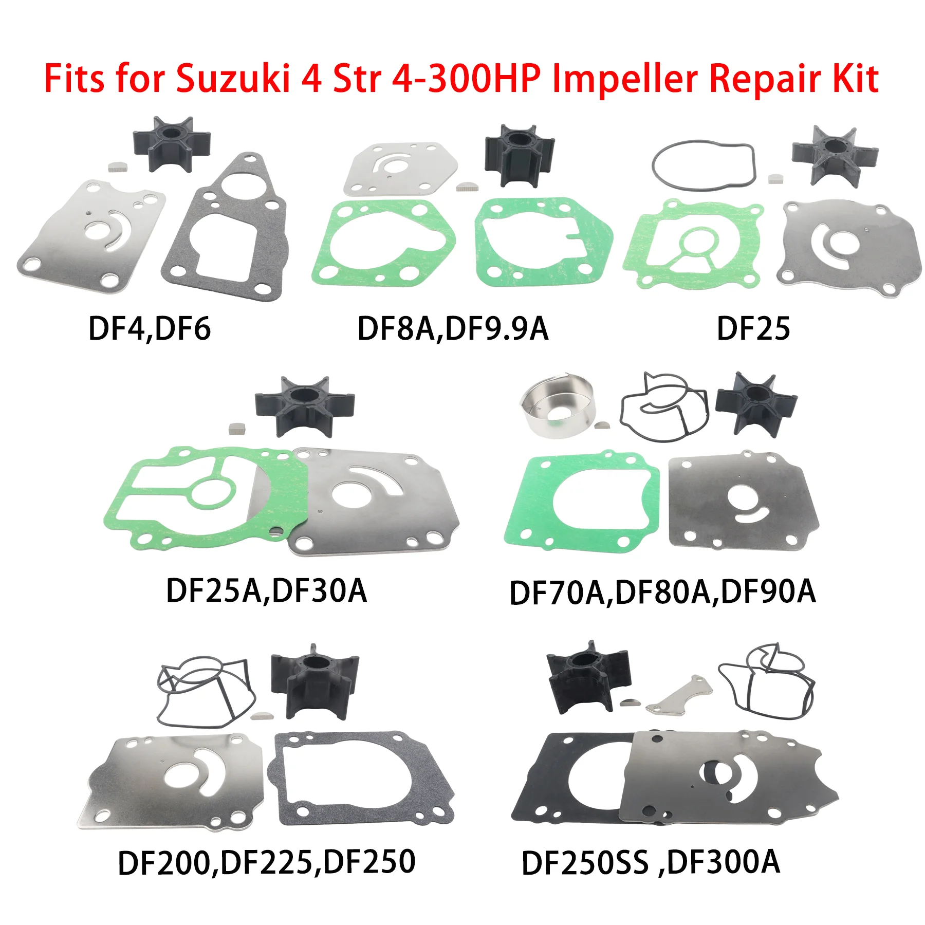

17400-986L0 Impeller Repair Kit for Suzuki Outboard 4 Stroke DF 4 6 8 9.9 25 30 70 80 90 200 225 250 300 HP Engines 17400-94L00