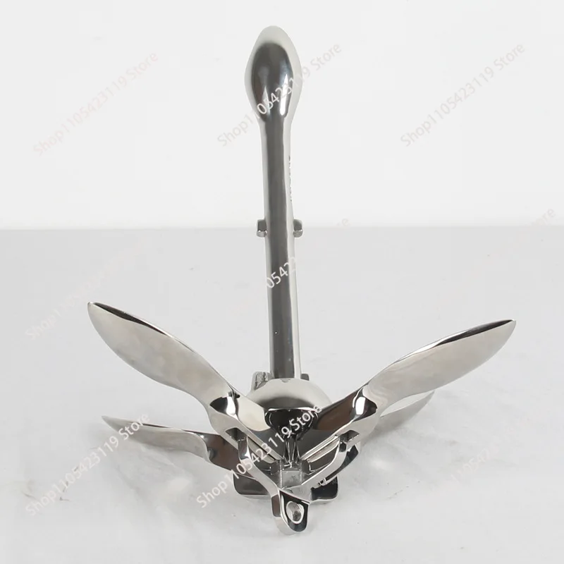 2500G stainless steel anchor, rubber boat assault boat accessories fixed four-claw anchor umbrella shape iron anchor