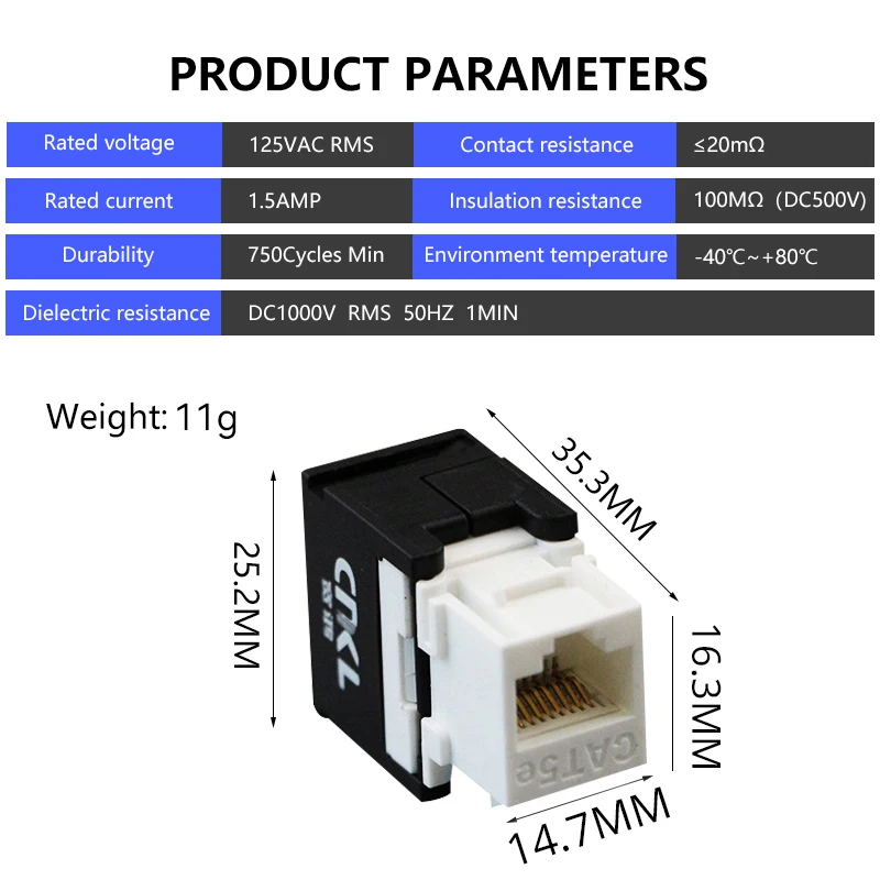 5 pz UTP Cat5E Modulo RJ45 Keystone Jack Cat5E Modulo di Rete Connettore Keystone Per Piastra A Parete Presa Adattatore di Presa Del Computer