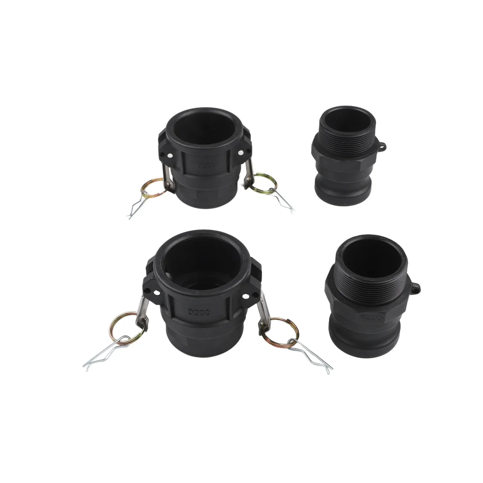 2Sets Cam Lock Hose Fitting Kit Polypropylene Type D & F Compatible with Various Quick Connect Sizes and Types