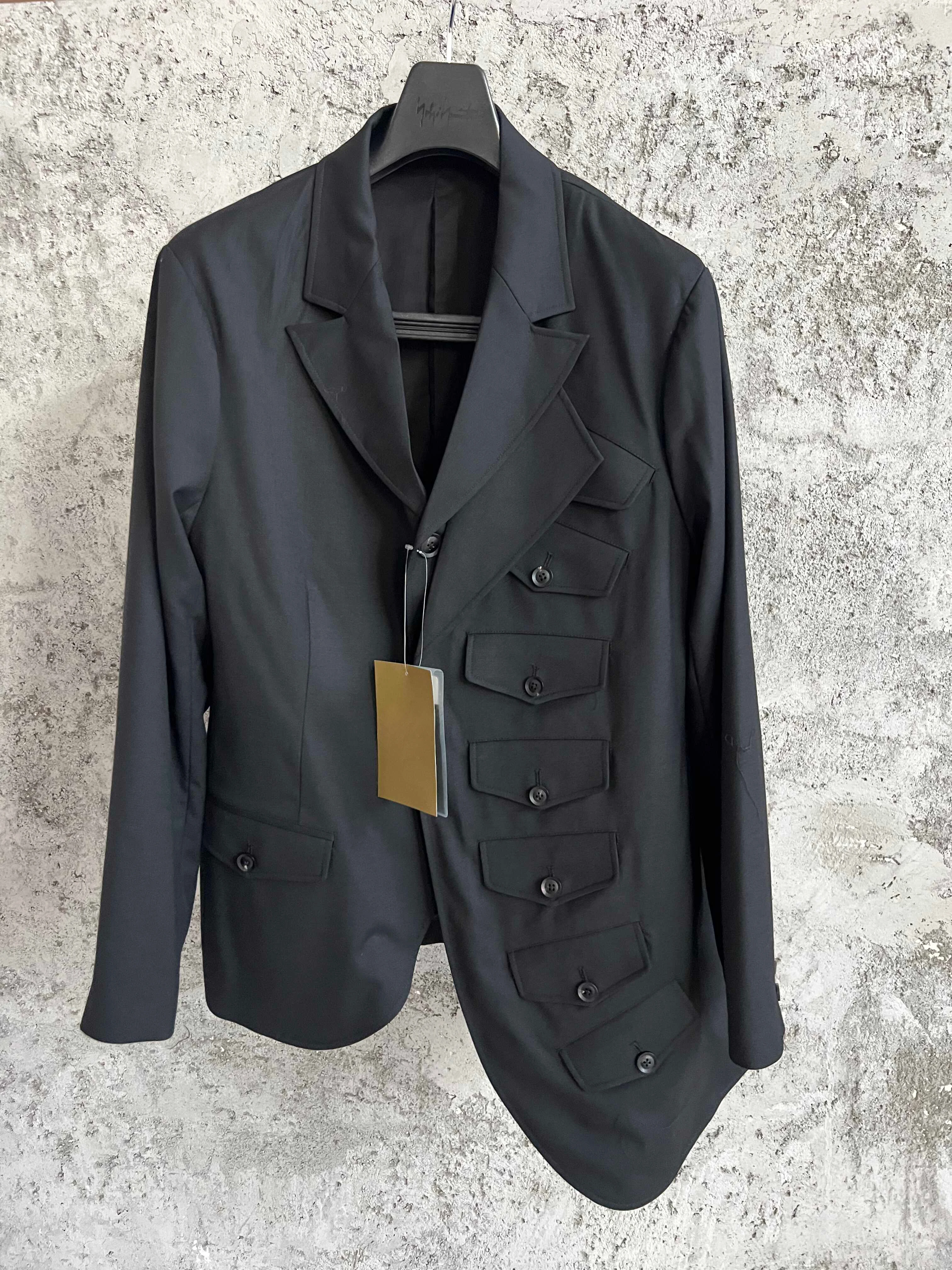 TOP-YAMAMOTO original design wool suit collar design front pocket black single-breasted suit jacket