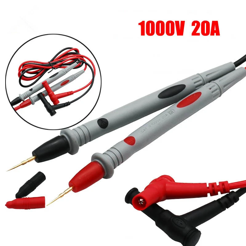 1 para uniwersalny sondy przewody pomiarowe Pin dla multimetr cyfrowy końcówka igłowa miernik wielu miernik Tester sondy kabel z drutu 20A