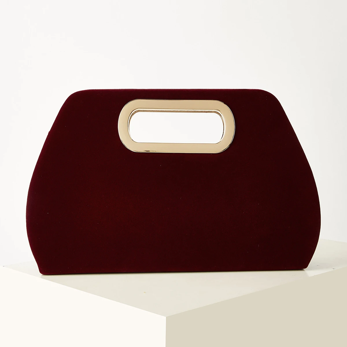 Luxuriöse Samt-Handtasche mit Metall-Hohldesign, Damenhandtasche für Hochzeiten, Partys und Abendessen, Hochwertige Burgunderrote Samt-Abendtasche, Elegante und Vielseitige Clutch