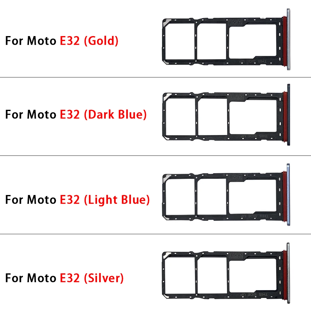 Slot do suporte da bandeja do cartão SIM, peças de reposição do soquete, suporte da bandeja do cartão SD, apto para Moto E6i, E30, E32, Edge 20 Pro, 10 peças