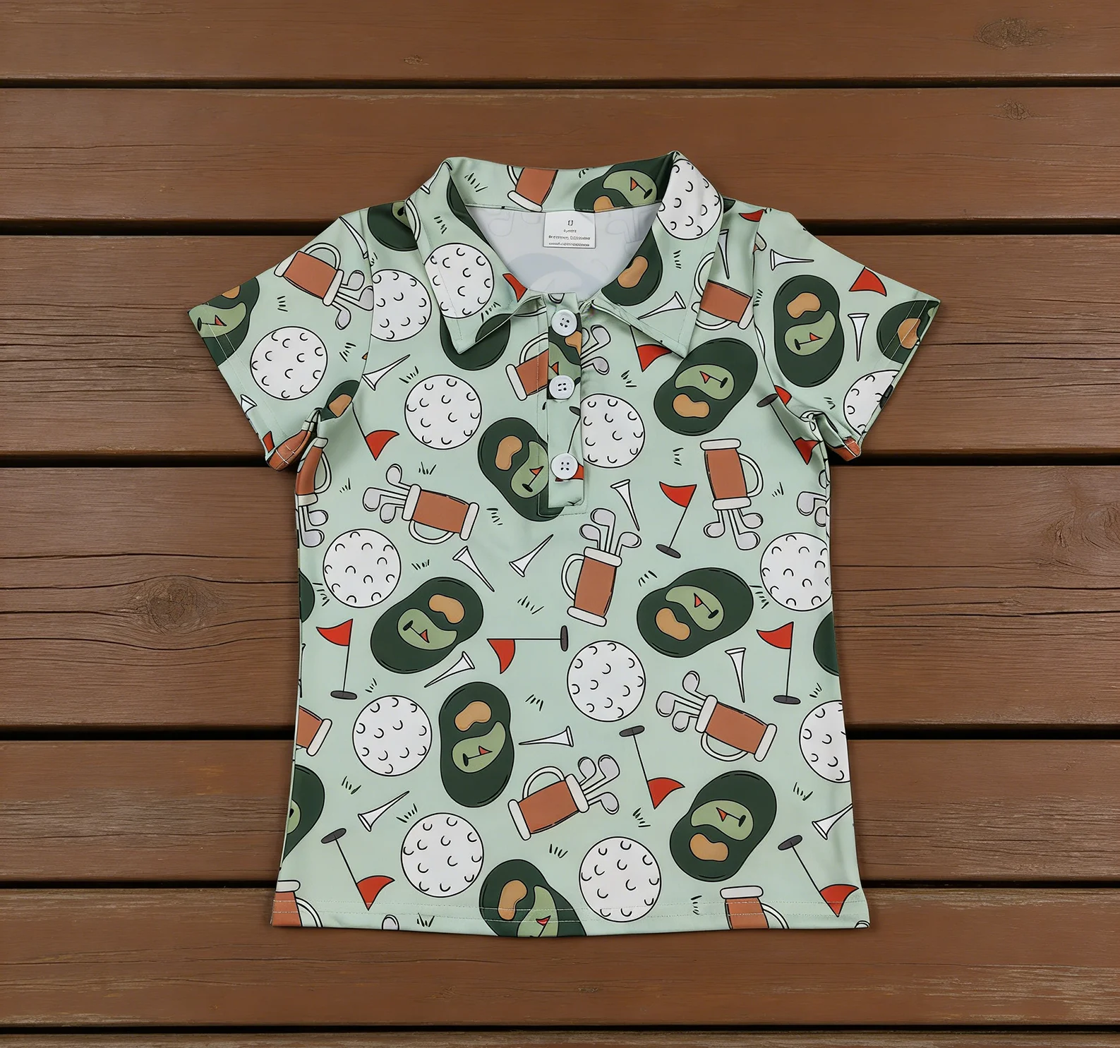 

Z101-09 BT1586 Kids Spring Clothing Short Sleeve Golf Print Shirt Baby Boys Top