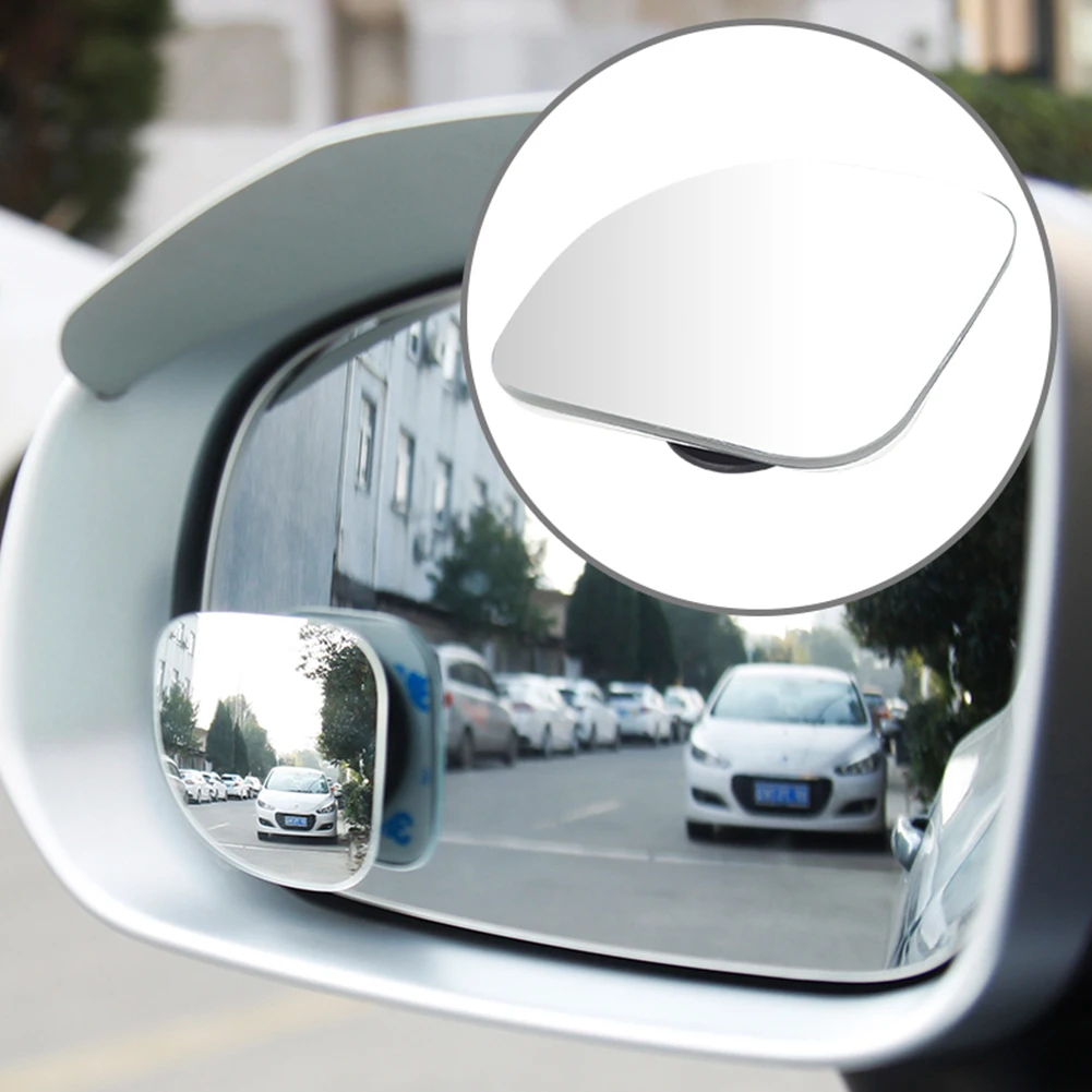 2Pcs Frameless Auxiliary Rearview Mirror Car Blind Spot Mirror HD Glass Convex Wide Angle Rimless Mirrors for Parking Reversing