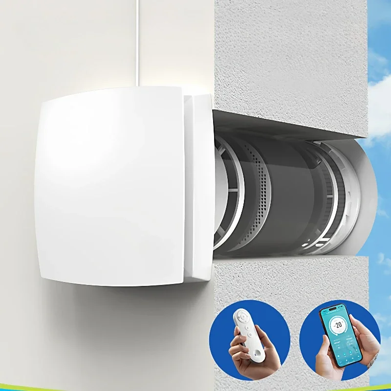 Fresh air system, household fresh air fan, full heat exchange, two-way flow, integrated discharge, whole house ventilation
