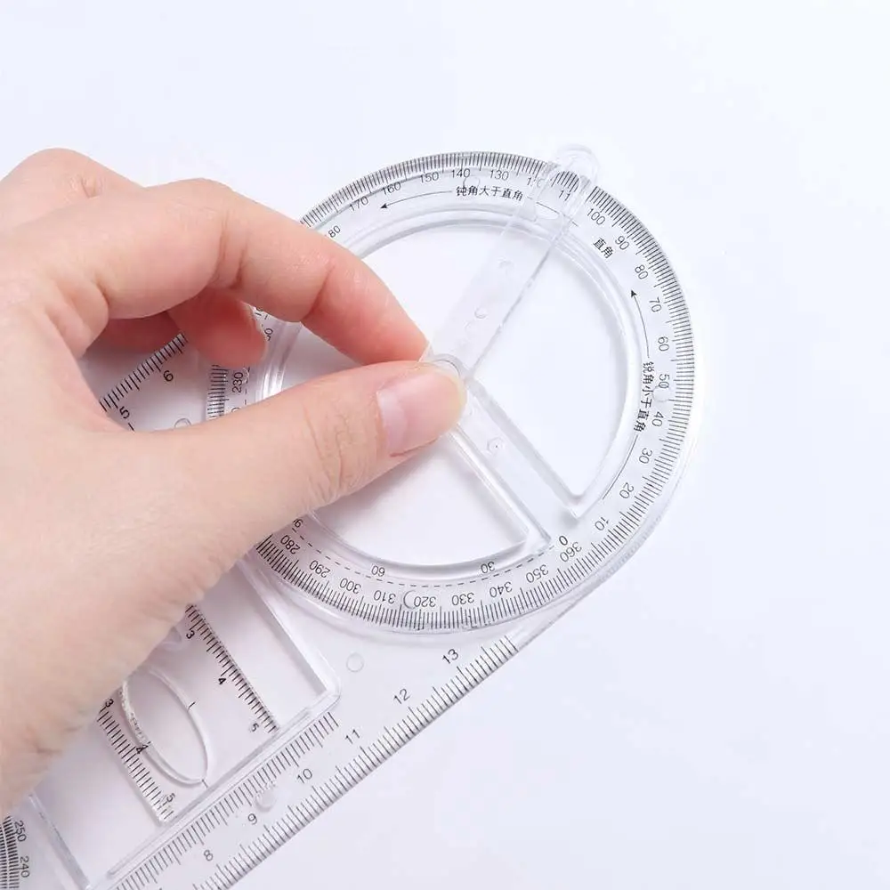 Activity Angle Drawing Ruler Multifunctional Ruler Straight Geometry Ruler 360 ° Movable Transparent Drawing Template