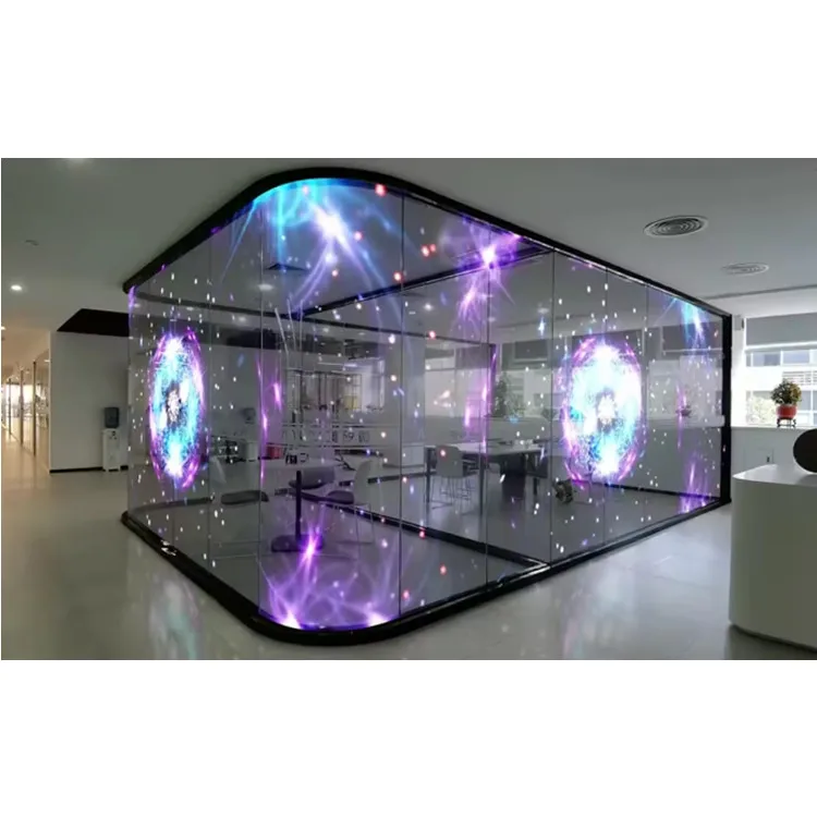 LED P8 haute transparence intérieur Double côtés Flexible Film collant affichage centre commercial plancher fenêtre publicité vidéo mur