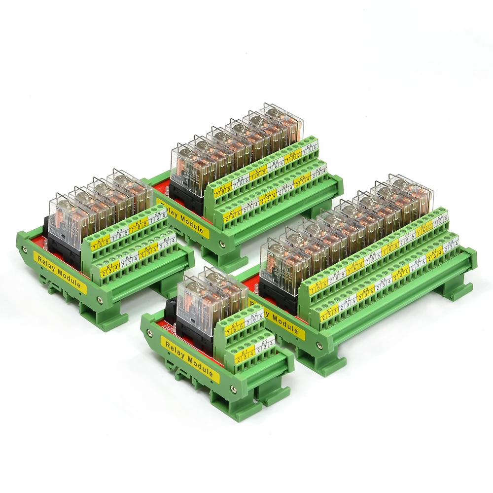 Módulo de relé de entrada, placa amplificadora de aislamiento de señal PLC, microcontrolador, 2/4/6/8 canales, G2R-2, 2NO2NC, DC12/24V