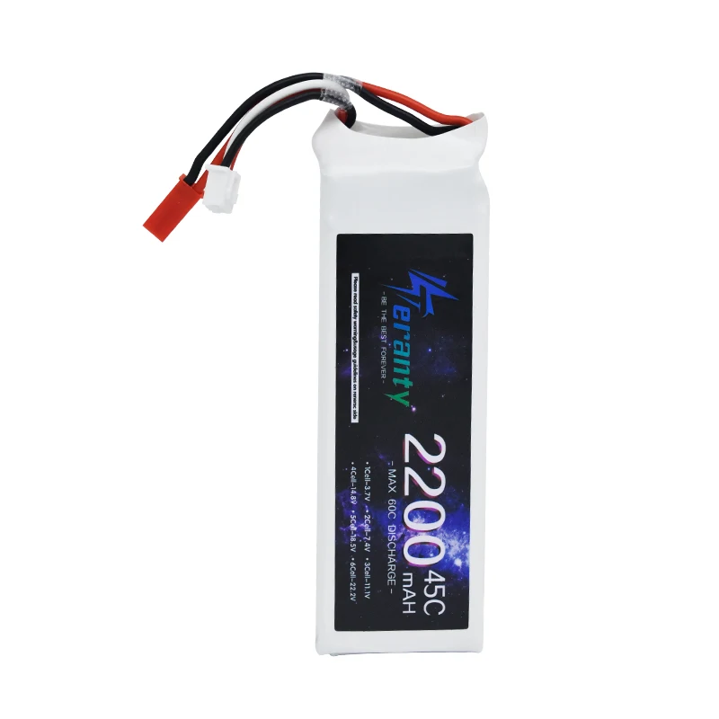 Teranty แบตเตอรี่2S 2200mAh 7.4V Lipo สำหรับเครื่องบินเฮลิคอปเตอร์ RC FPV โมเดลรถถังโดรนรถแข่งของเล่นงานอดิเรก JST XT60