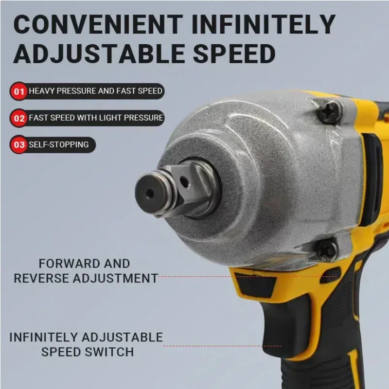 DEWALT DCF892 Brushless Electric 812N.m Wrench 1/2 Inch Cordless Impact Driver High Torque Three Speed Auto Repair Power Tools