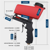 Portable Adjustable Pneumatic Sandblasting Gun Sandblasting Machine Gravity Handheld Rust Removal Device With Small Nozzle 90psi