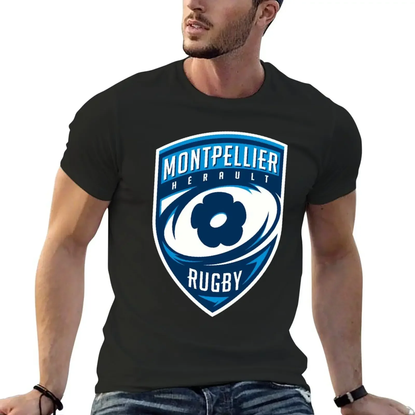 

Montpellier Hrault Rugby T-Shirt graphic shirts plain new edition clothing for men