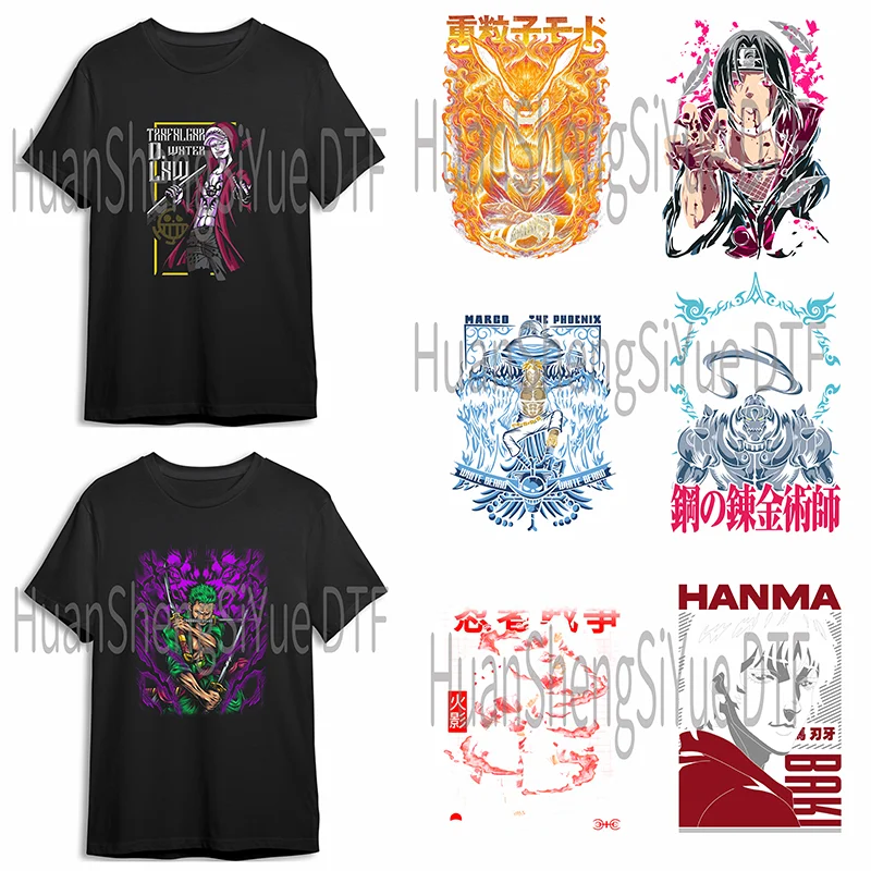 Ironed Sticker Clothes DTF Japanese Anime Pattern Fashion T-shirt Hoodie DIY Jacket Patch Is Waterproof