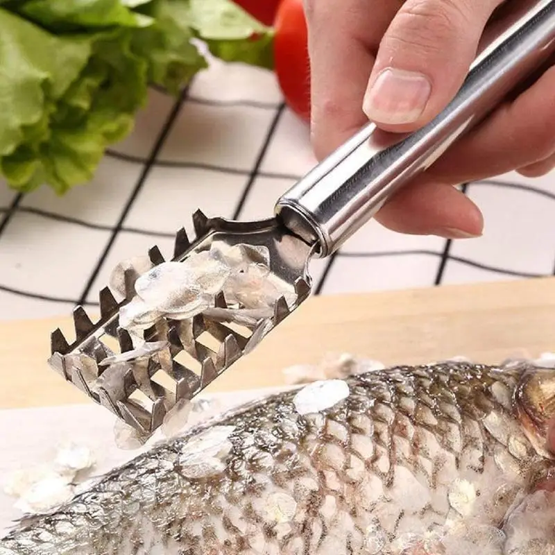 Fish Scale Remover Stainless Steel Fish Scale Knife Scale Scraper Sawtooth Scraping   Cut Scrape Dig Maw Knife