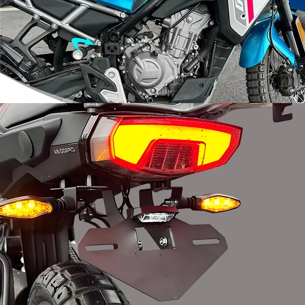 

Rear Brake Fluid Reservoir Guard Cover Protector License Plate Holder Registration Plate Holder For CFMOTO 450MT IBEX450 24 25